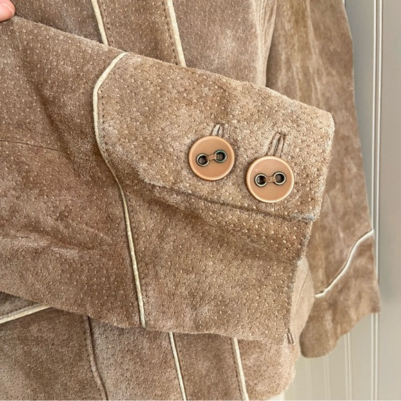 Vintage Le Chateau Y2K 70s Style Suede Leather Jacket Women’s Size Medium - Picture 7 of 10